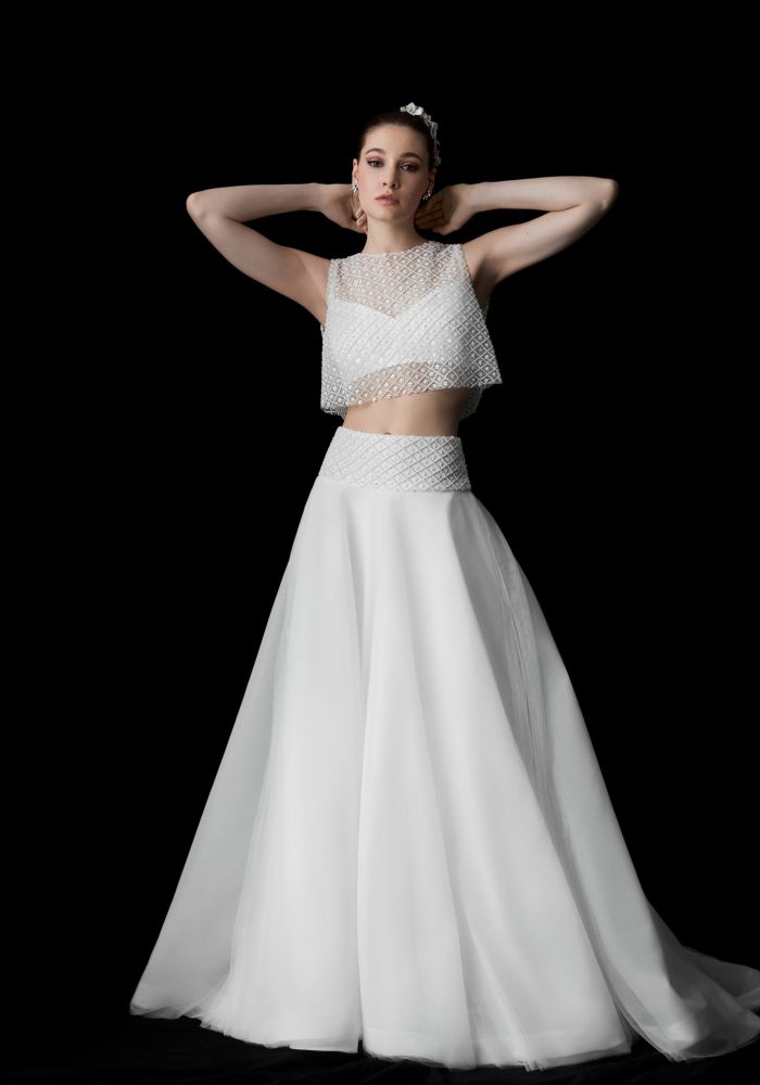 Robe de mariée CYNTHIA de HERVE MOREAU – Nicéa Mariage Nice