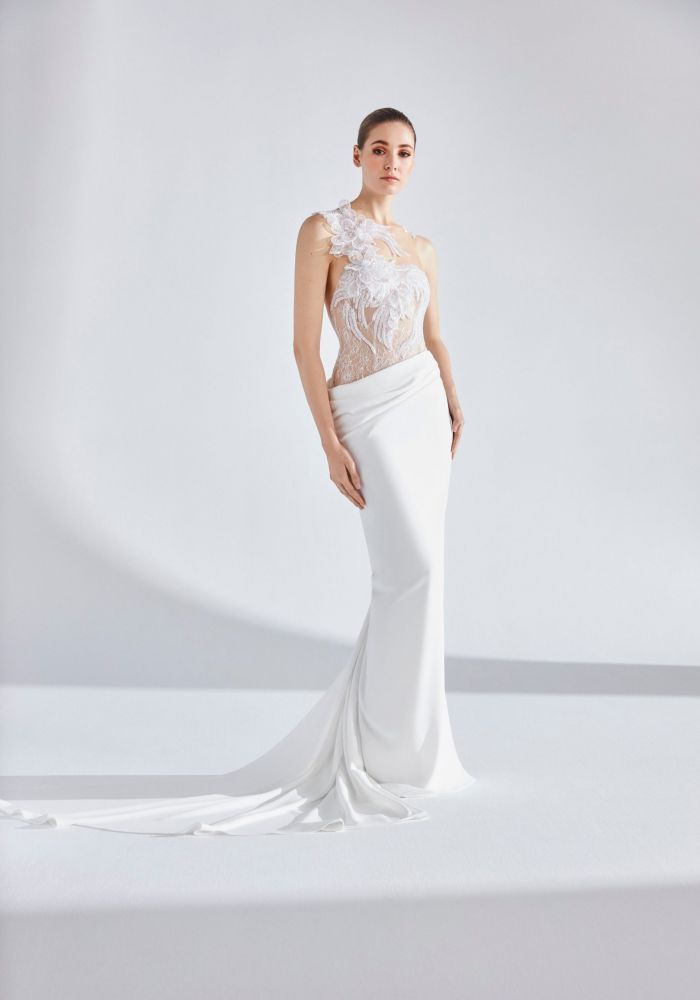 Robe de mariée CECILIA de HERVE MOREAU – Nicéa Mariage Nice