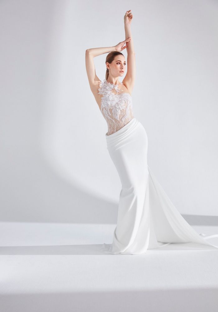 Robe de mariée CECILIA de HERVE MOREAU – Nicéa Mariage Nice