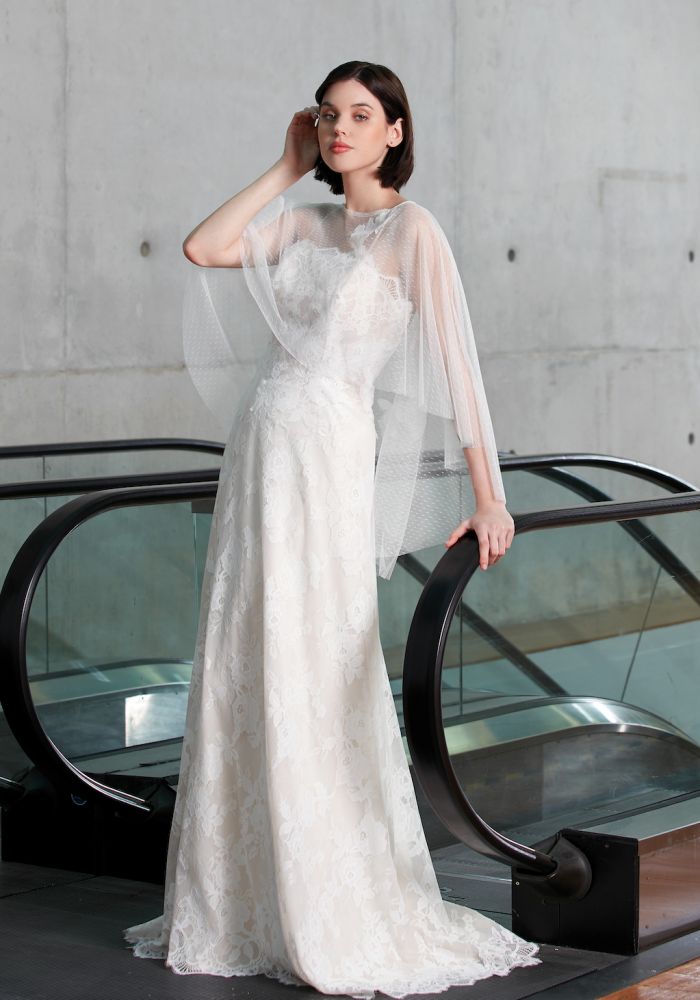 Robe de mariée EUGENIE/LOUISE MODIFIEE de CRÉATIONS BOCHET – Nicéa Mariage Nice