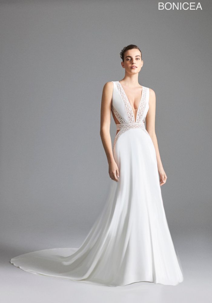 Robe de mariée BONICEA de HERVE MOREAU – Nicéa Mariage Nice